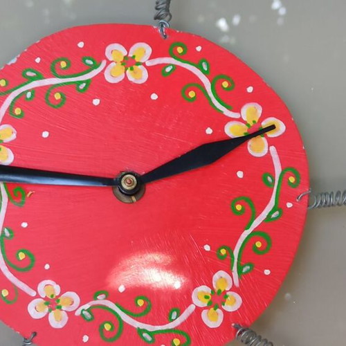 Handmade wall clock Little Red Riding Hood theme like new