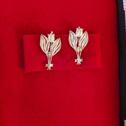 Unisex Silver 925 Pin New Floral Design