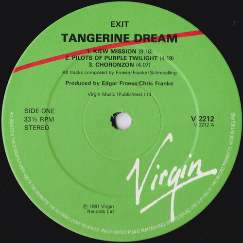 Tangerine Dream Exit vinyl record used, electronic genre, with poster