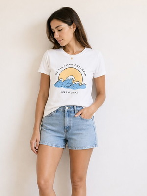 T-shirt Ocean like new, size M, white