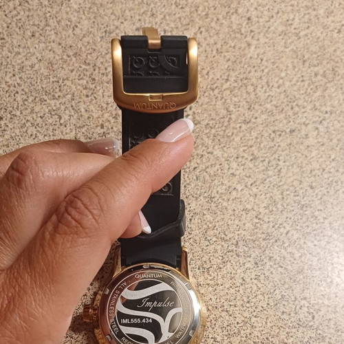 Quantum Impulse Chronograph watch rose gold black rubber like new