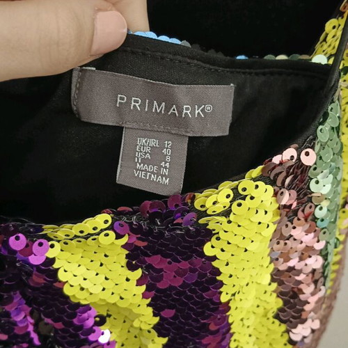 Sequin blouse multicolor like new, size M-L