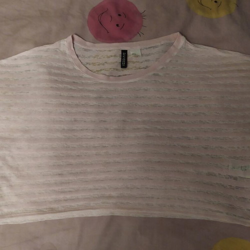 Crop H&M size S like new, white and pink
