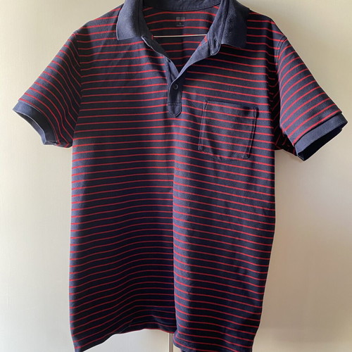 Polo T-shirt Uniqlo striped large, like new, blue and red