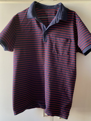Polo T-shirt Uniqlo striped large, like new, blue and red