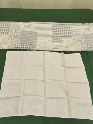 Tablecloth and fabric used, 1940s era