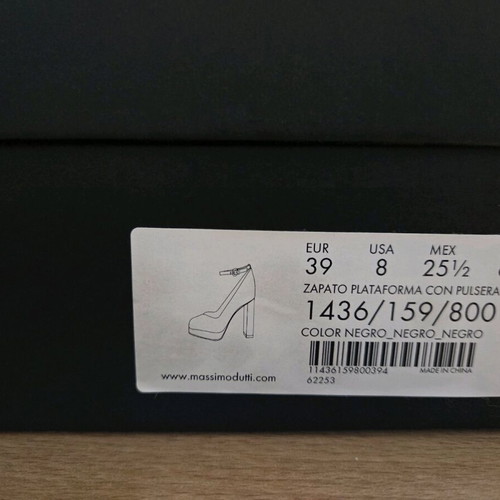 Massimo Dutti Studio pumps new, black patent leather, size 39
