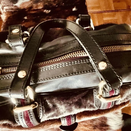 Dsquared2 βιντατζ δερμάτινη γυναικεία τσάντα σαν καινούργιο, καφέ και μπορντό