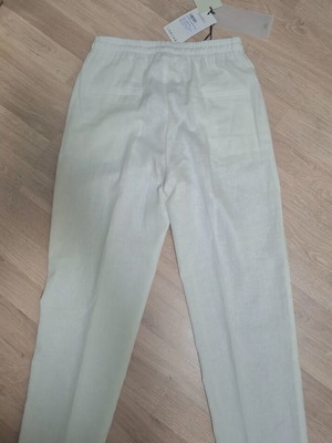 White linen pants Access fashion new with elastic waist and pockets