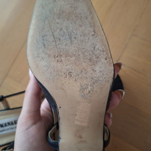Vintage leather slingback shoes size 35, black