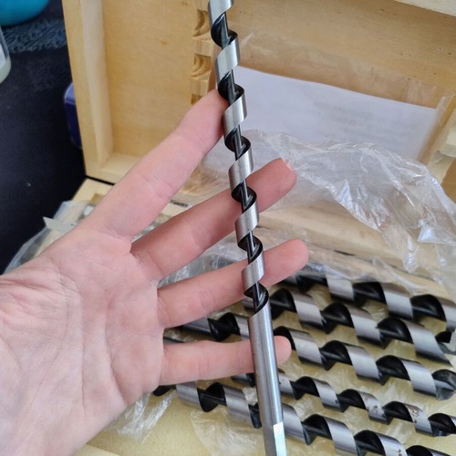 Drill bit set in wooden case like new