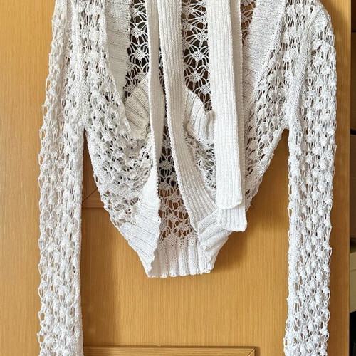 White Iridescent Sheer Cardigan Like New