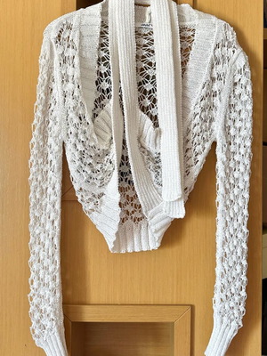 White Iridescent Sheer Cardigan Like New