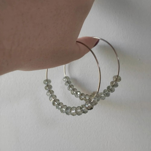 Accessorize Light Gold Hoop Earrings with Beads Like New