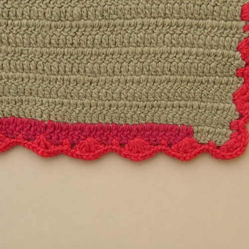 Handmade knitted rug runner 145×60 cm vintage boho used
