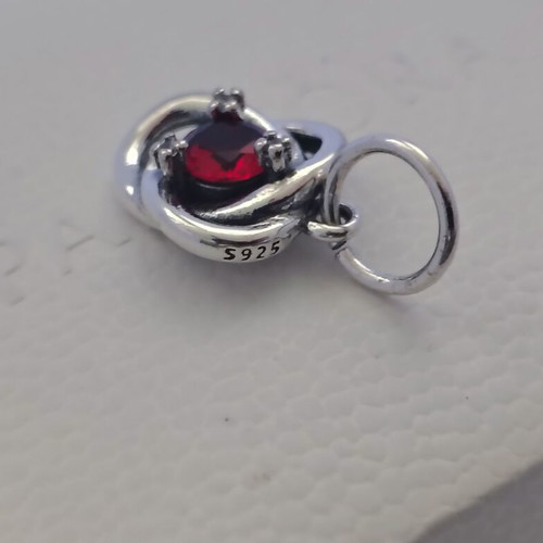 Pandora January Birthstone Eternity Circle Dangle Charm S925 ALE new
