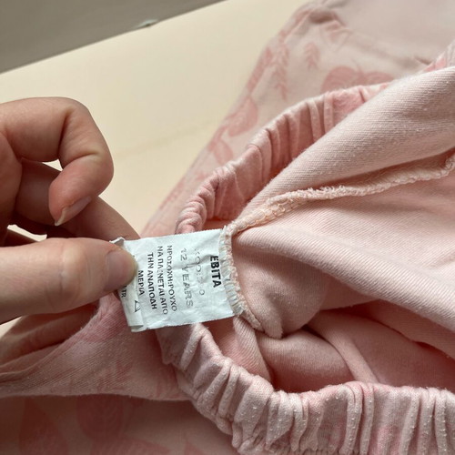 Evita pajamas for girls 12 years like new, gray pink