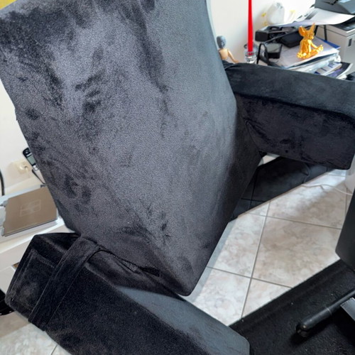 Back support pillow with armrests like new, velvet look