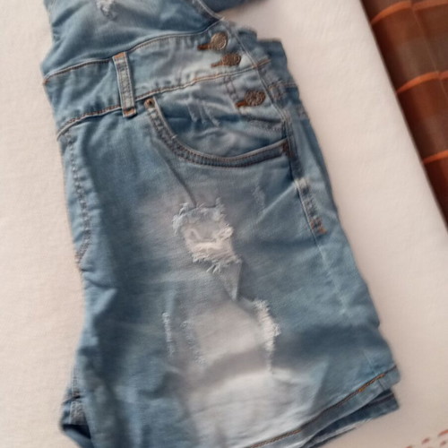 Denim short overalls, blue, size XXL