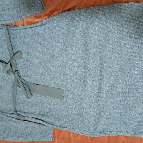 Zara ribbed knit dress no M with belt, like new, beige-brown