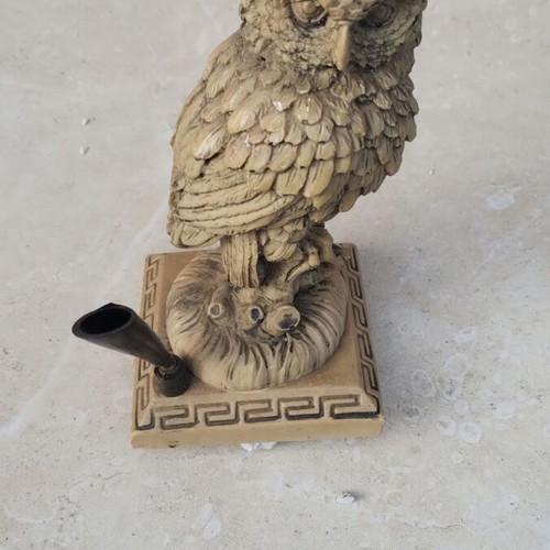 Vintage owl pen holder used