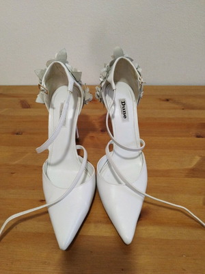 Dune London shoes used, white, size 39, wedding heels