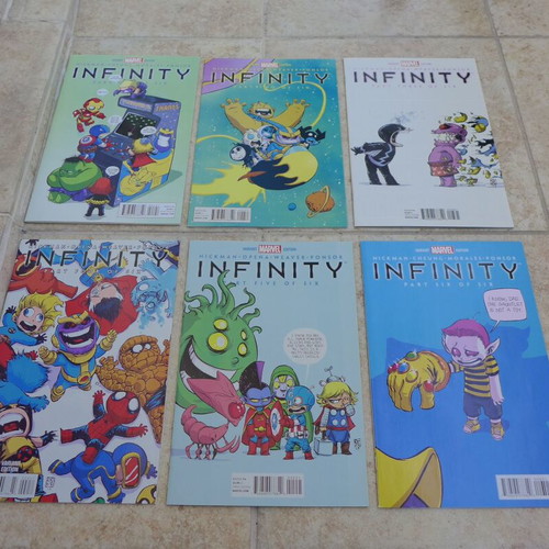 INFINITY # 1 - 6 (Marvel 2013) Skottie Young Variants + Thanos Annual (2014)