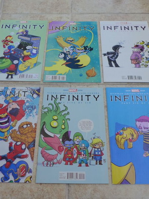 INFINITY # 1 - 6 (Marvel 2013) Skottie Young Variants + Thanos Annual (2014)