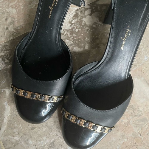 Salvatore Ferragamo shoes used, black, size 7 1/2, heel height 6 cm