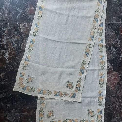 Traditional old handmade woven embroidered table runner used 1.45 x 0.40