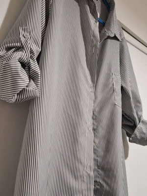 Grey striped shirt new, one size oversized