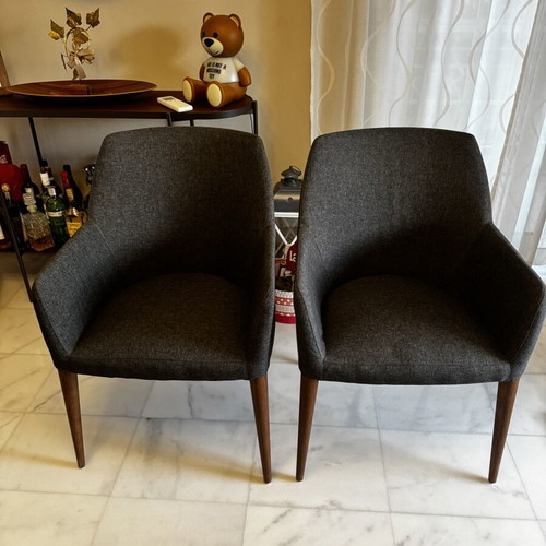 Milano De Armchairs Set of 2 with Ergonomic Backrest, Like New