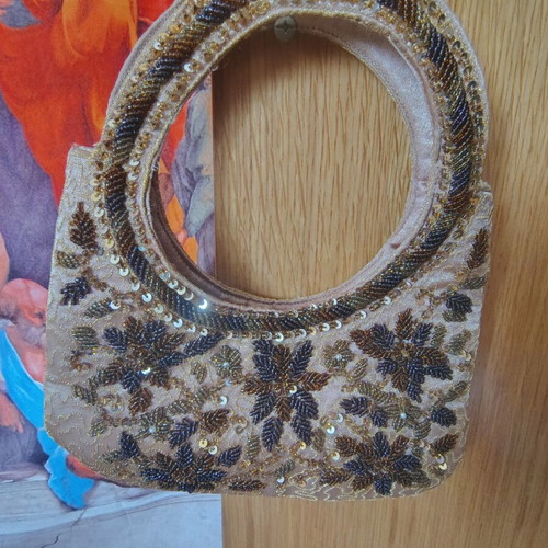 Beaded bag like new, 2000s style, black and brown