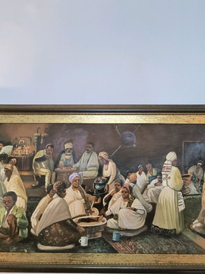 Painting on pigskin like new from Ethiopia