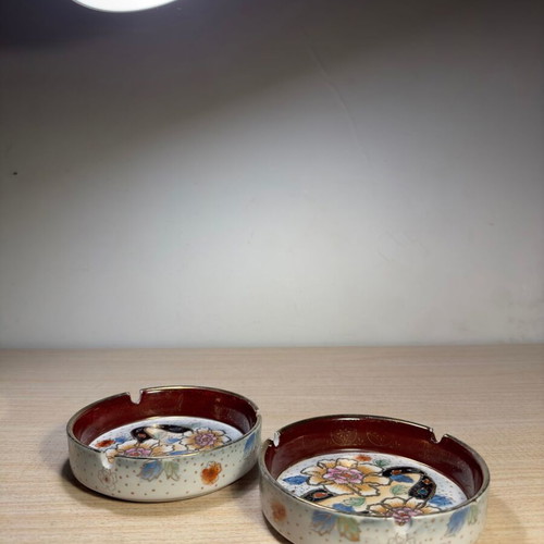Satsuma ashtrays handmade used, Japanese style