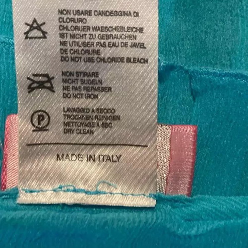Vintage silk skirt Blugirl used, turquoise, Italian size 40