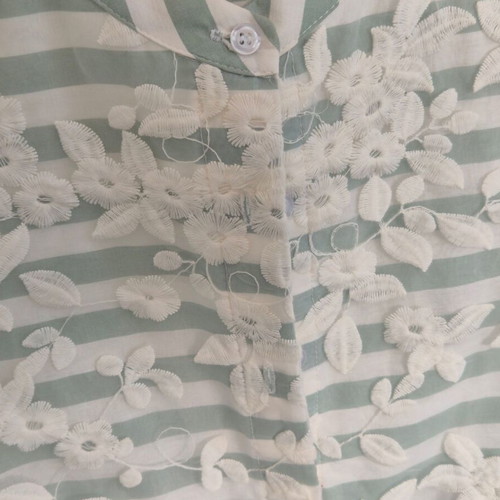 Madame Shoushou dress like new with pockets and embroidery, turquoise and white, size S