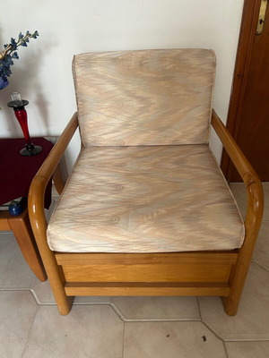 Armchairs with storage space used, set of two with cushions