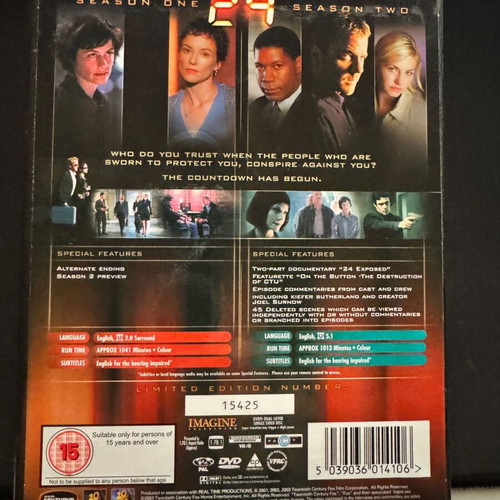 24 DVD like new, seasons 1-6 action, drama, thriller