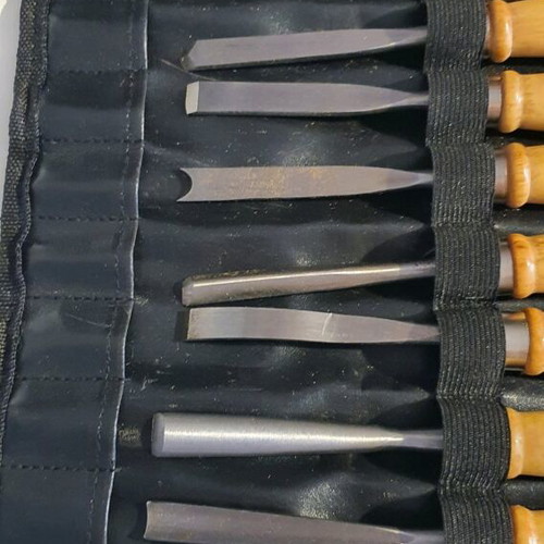 Woodworking tools used, set of 12 with case