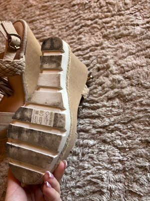 Beige platform sandals new, size 38