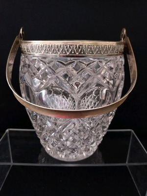Vintage Italian Crystal&Silver 800 Ise Bucket σε άριστη κατάσταση, διακοσμητικό μπαρ