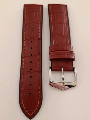 Hirsch Paul watch strap like new, hybrid leather and rubber 22mm