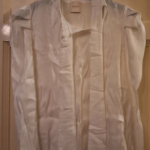 White Zeta Otto blouse satin look size M like new