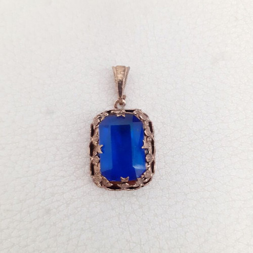 Vintage pendant with blue stone, 1970s, like new