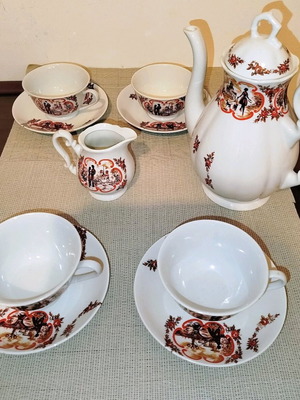 Vintage Tea Set 10pcs Romantic Courting Couple Bavaria Porcelain like new