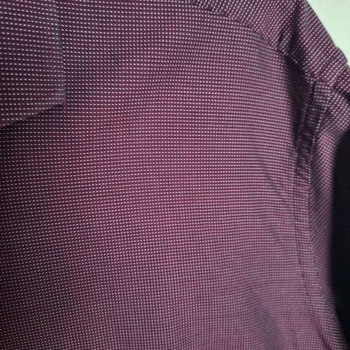 Portobello's XXL Burgundy Cotton Micro Pattern Shirt