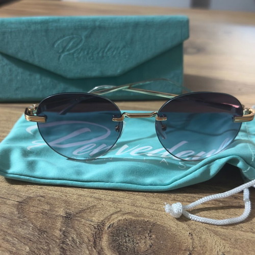 Pervedere sunglasses like new, unisex, uv400 lens, thin gold frame