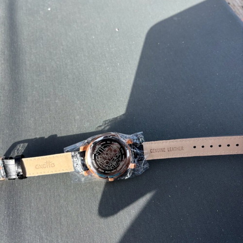 Oxette Lady Strass women's watch new with black leather strap
