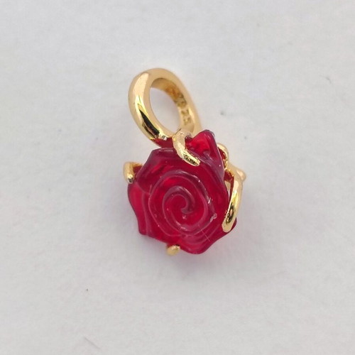 Charm Beauty & Beast enchanted rose with 14K gold plating